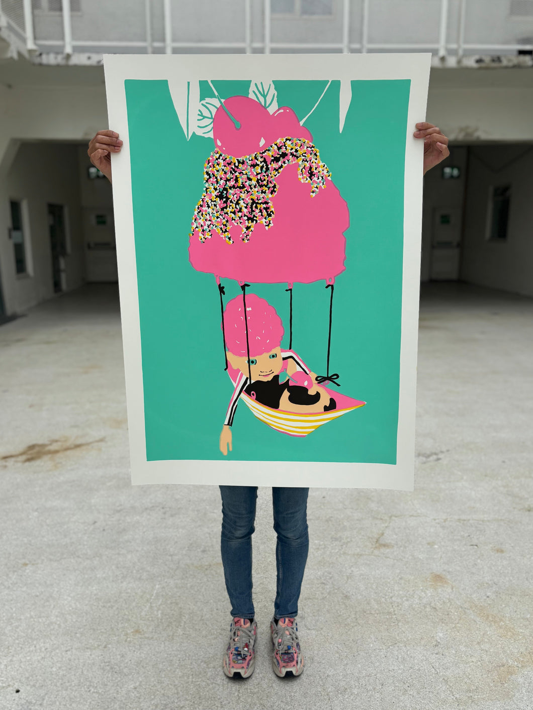 Limited edition screen print - Ice Cream blimp