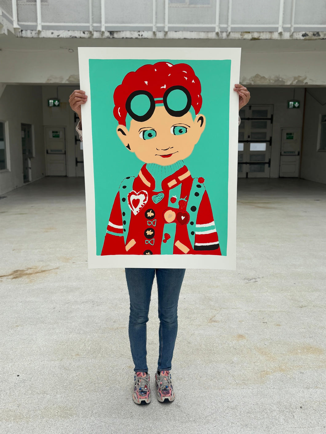 Limited edition screen print - Raspberry Head